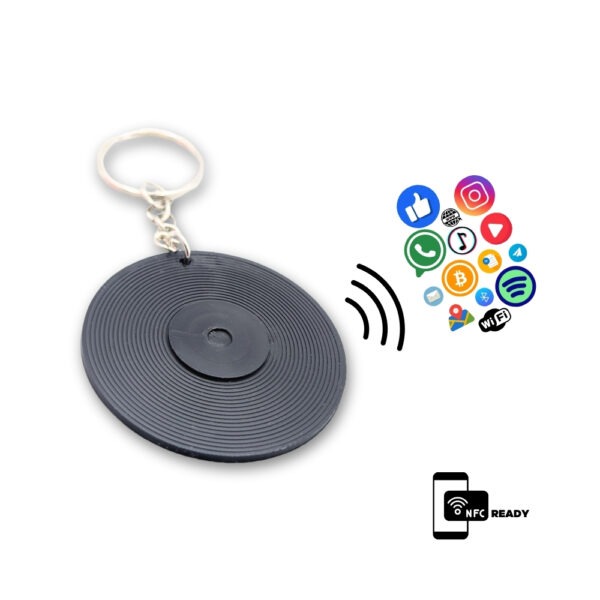 Mini Vinyl Keychain with Programmable NFC Tag